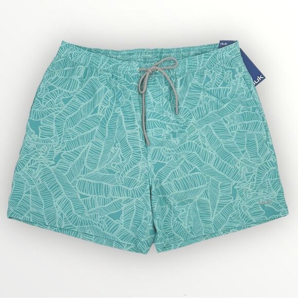 Huk Men's NWT Linear Leaf Lined Volley - Beach Glass - Picture 2 of 8